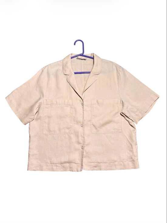 Everlane Tops - Everlane Wm's The Linen Workwear Shirt in Warm Khaki Sz XL